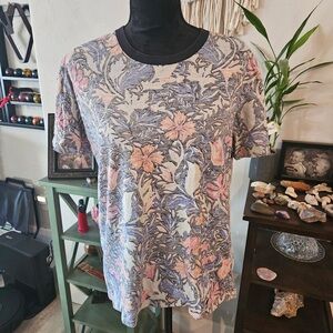 Stance The Crew Tee Floral Short Sleeve Crewneck Tee - Pink & Blue